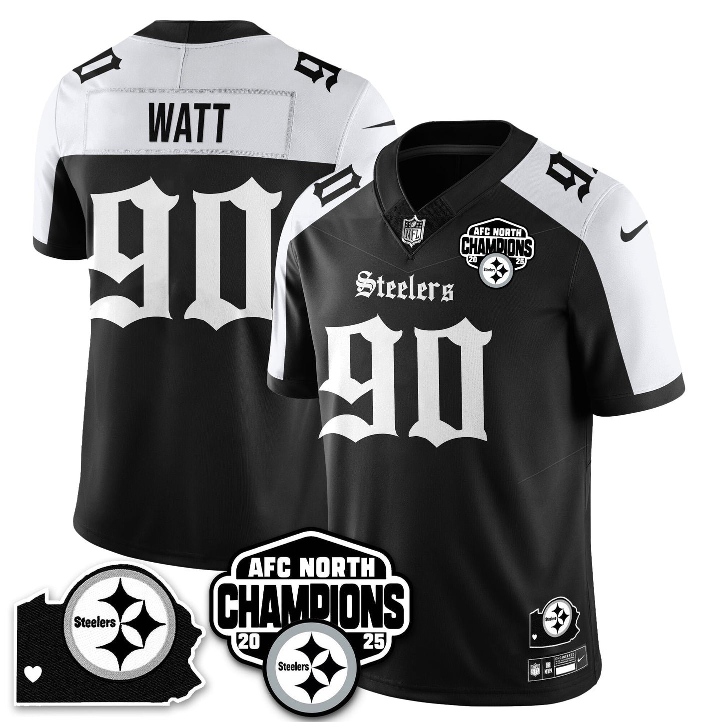PIT Gothic AFC North Division Champions Vapor Limited Jersey - All Stitched-DTD