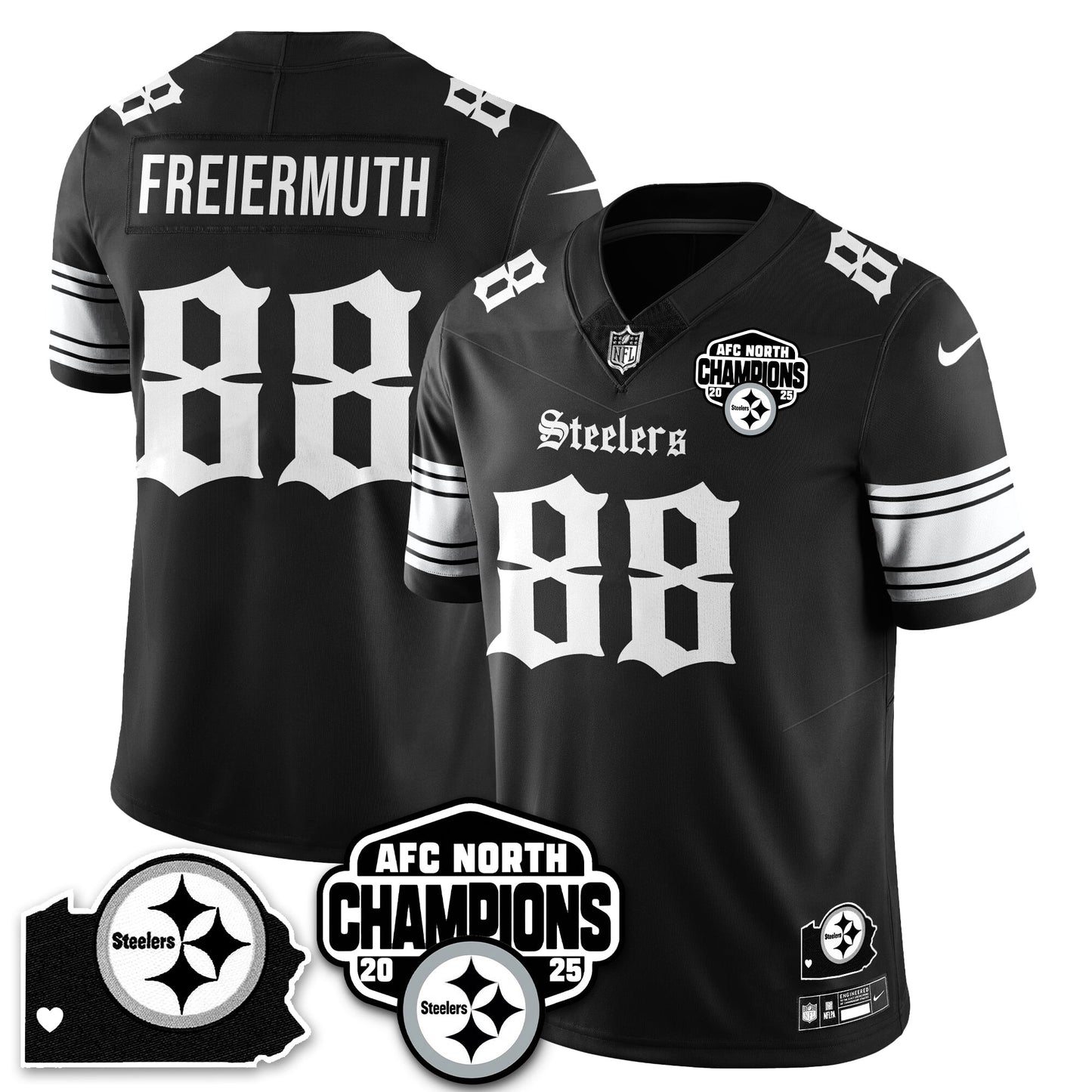 PIT Gothic AFC North Division Champions Vapor Limited Jersey - All Stitched-DTD