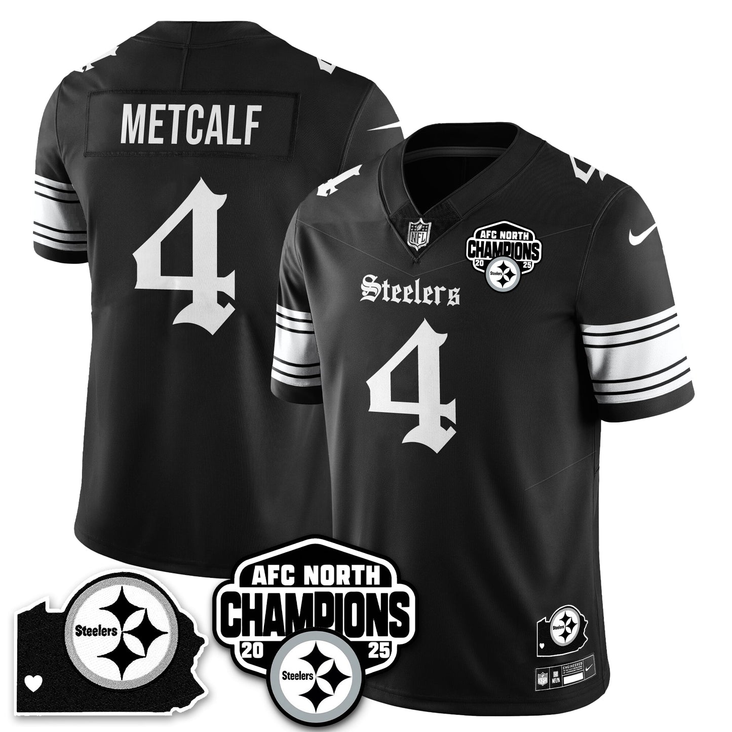 PIT Gothic AFC North Division Champions Vapor Limited Jersey - All Stitched-DTD