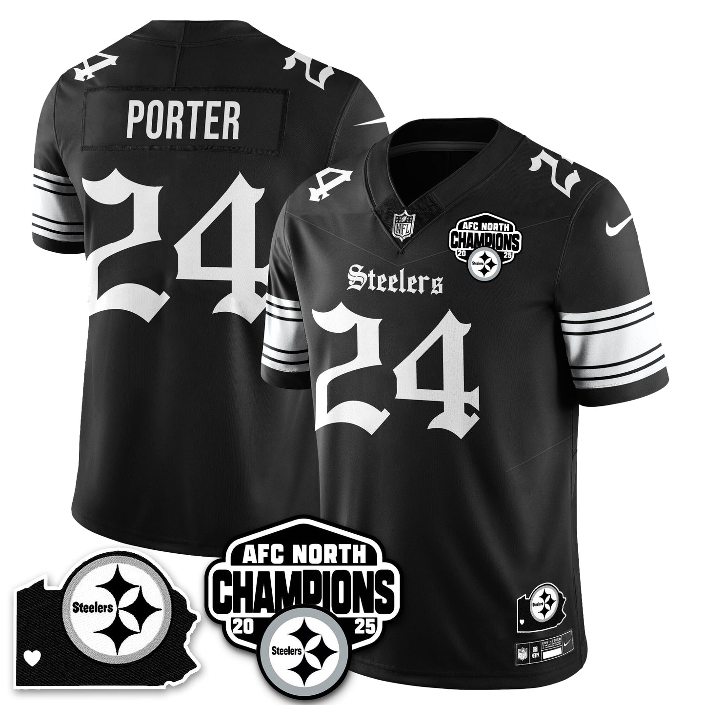 PIT Gothic AFC North Division Champions Vapor Limited Jersey - All Stitched-DTD
