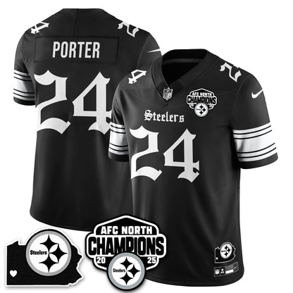 PIT Gothic AFC North Division Champions Vapor Limited Jersey - All Stitched-DTD