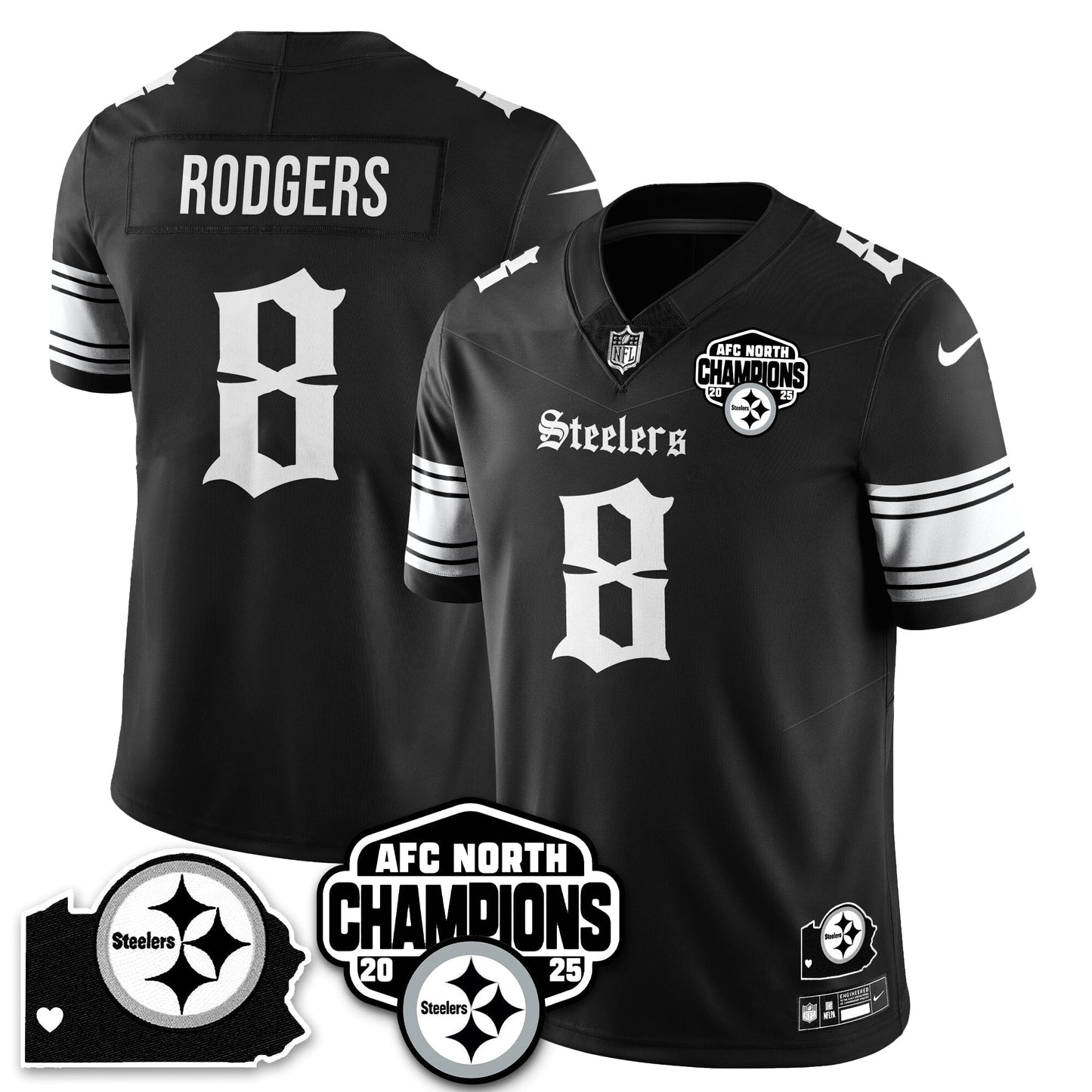 PIT Gothic AFC North Division Champions Vapor Limited Jersey - All Stitched-DTD