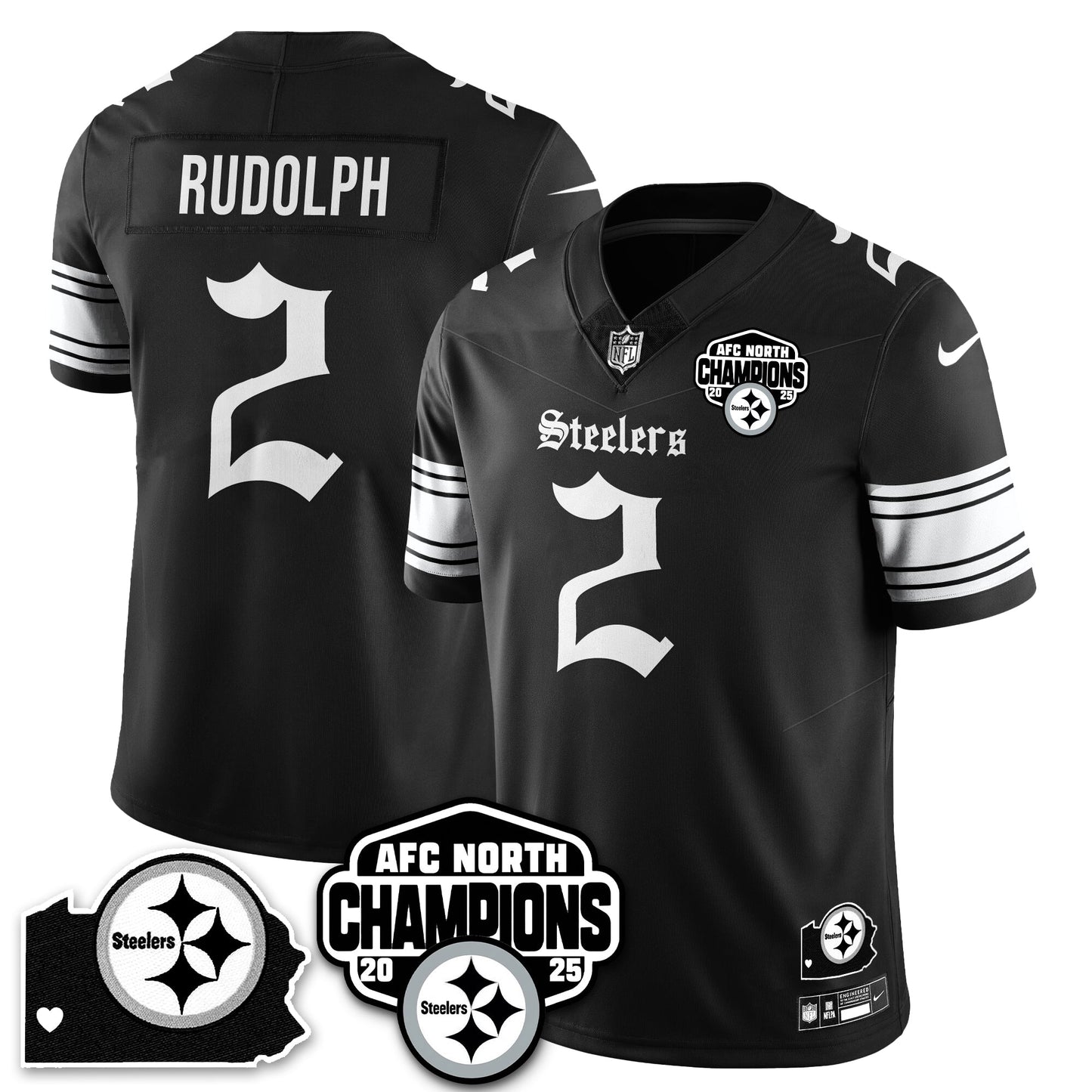 PIT Gothic AFC North Division Champions Vapor Limited Jersey - All Stitched-DTD
