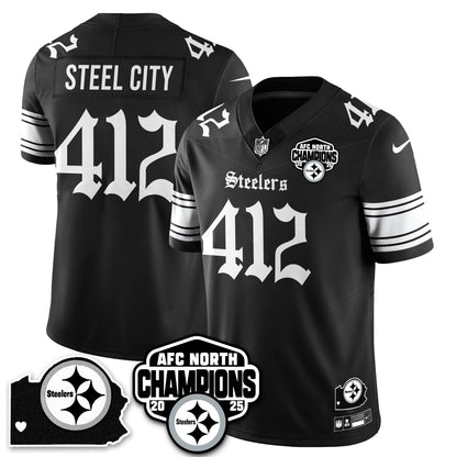 PIT Gothic AFC North Division Champions Vapor Limited Jersey - All Stitched-DTD