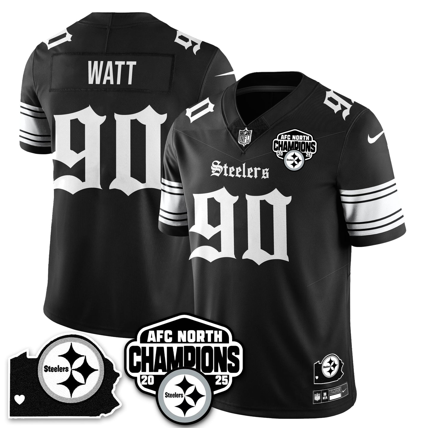 PIT Gothic AFC North Division Champions Vapor Limited Jersey - All Stitched-DTD