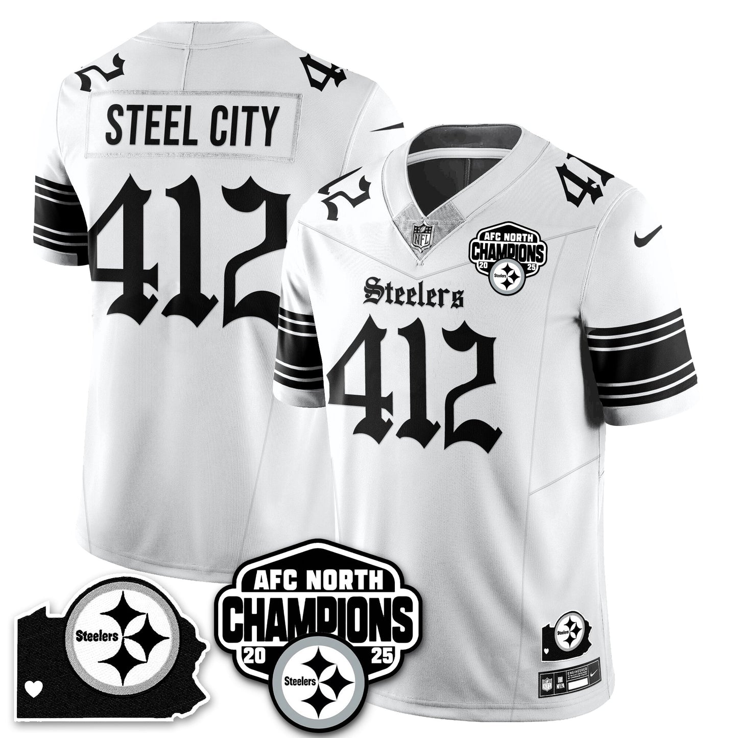 PIT Gothic AFC North Division Champions Vapor Limited Jersey - All Stitched-DTD