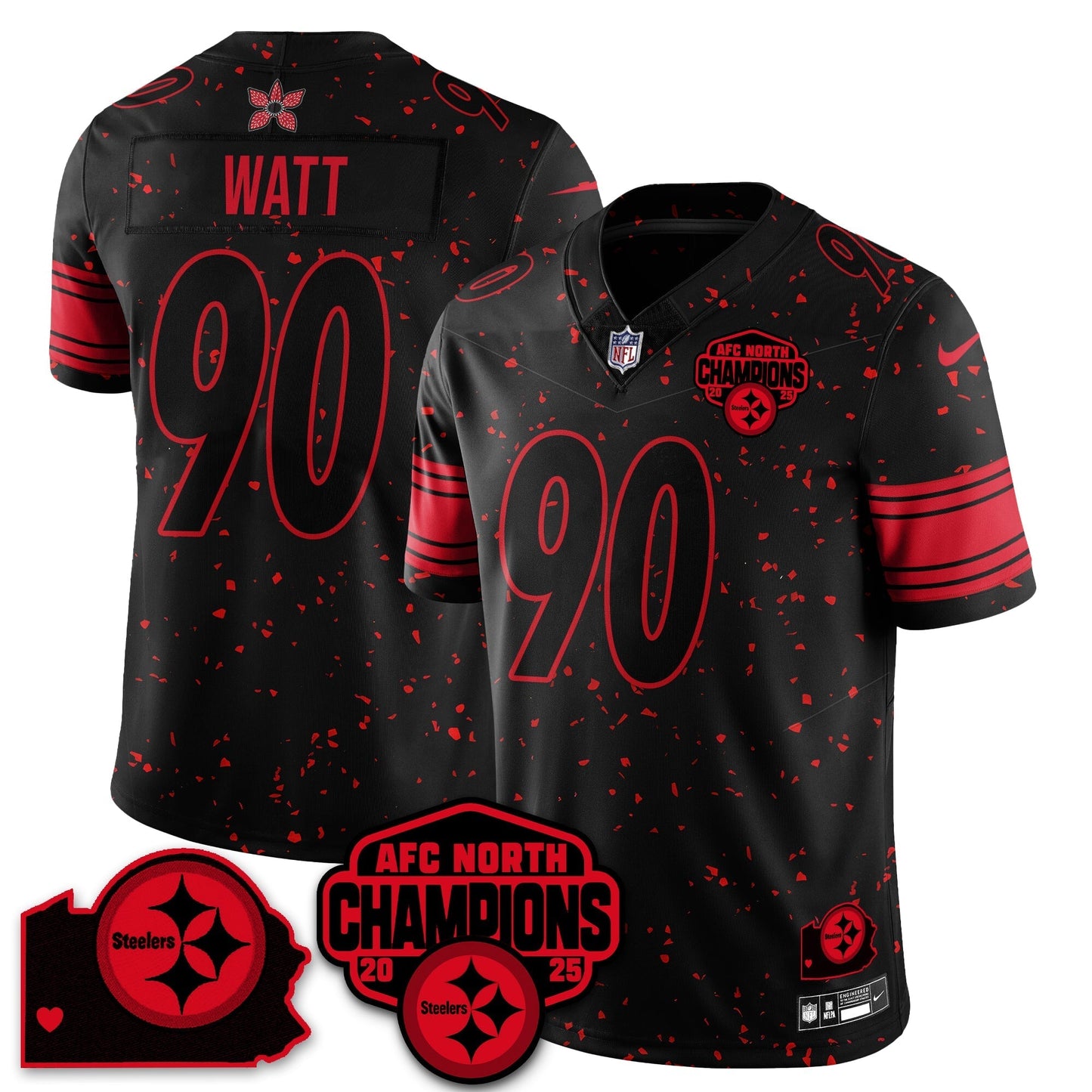 PIT Stranger Things AFC North Division Champions Vapor Limited Jersey - All Stitched-DTD