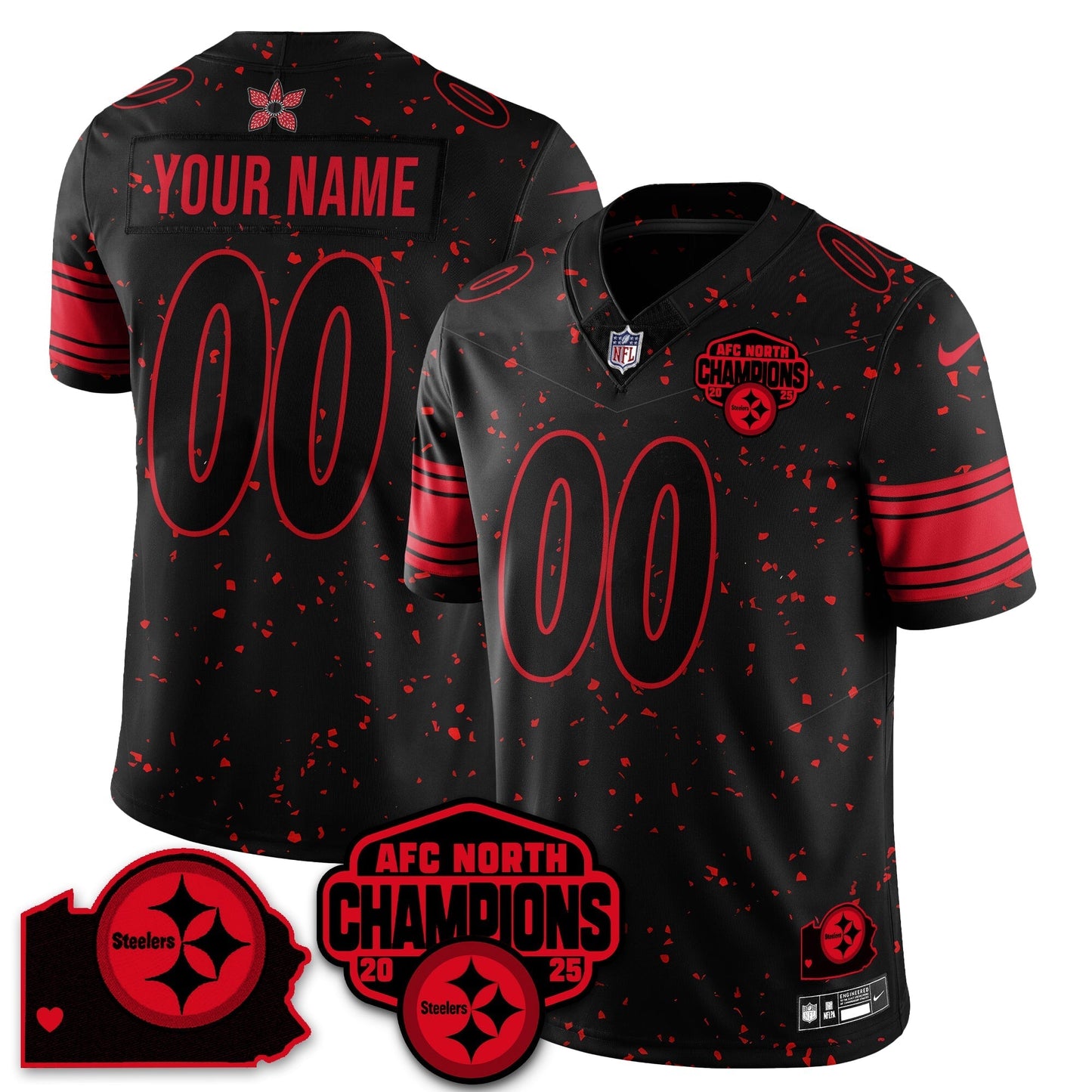 PIT Stranger Things AFC North Division Champions Vapor Limited Jersey - All Stitched-DTD