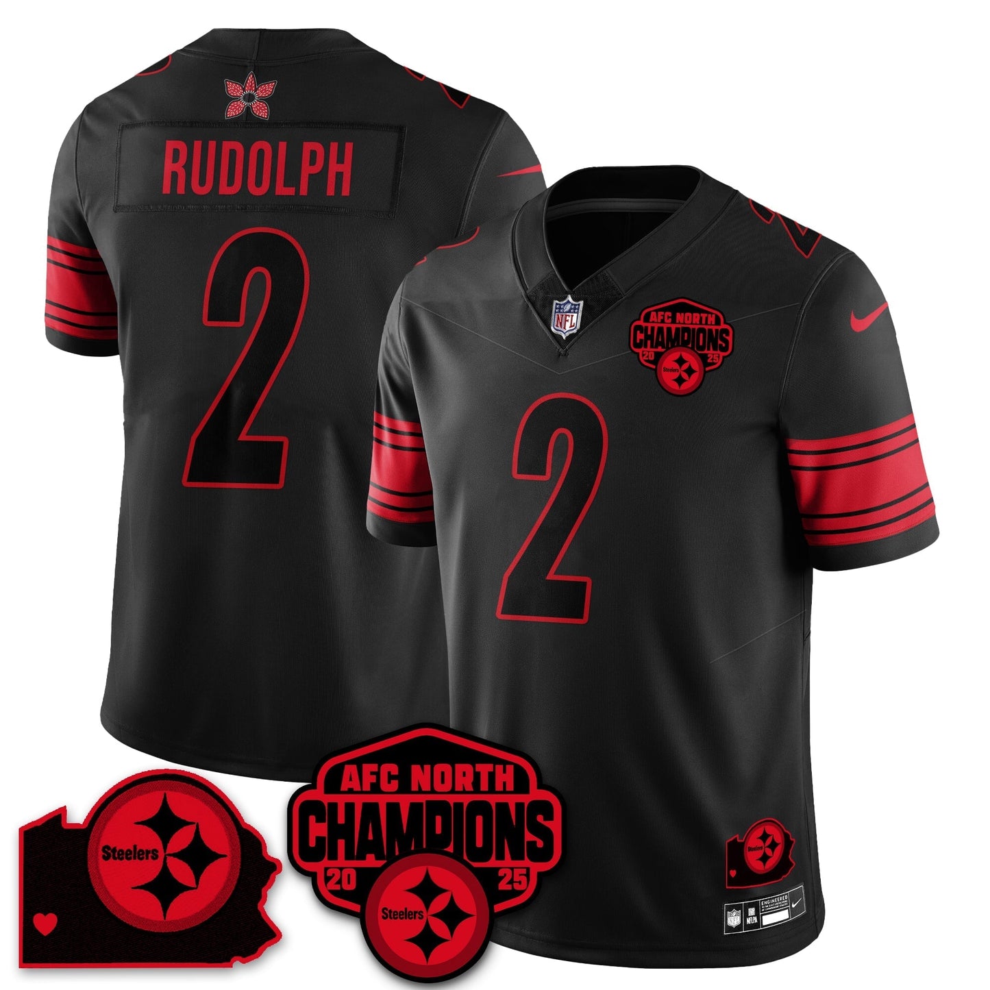 PIT Stranger Things AFC North Division Champions Vapor Limited Jersey - All Stitched-DTD