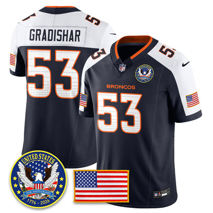 DEN "United States 250th Anniversary Patch" Vapor Limited Jersey - All Stitched-DTD