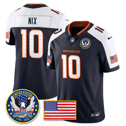 DEN "United States 250th Anniversary Patch" Vapor Limited Jersey - All Stitched-DTD