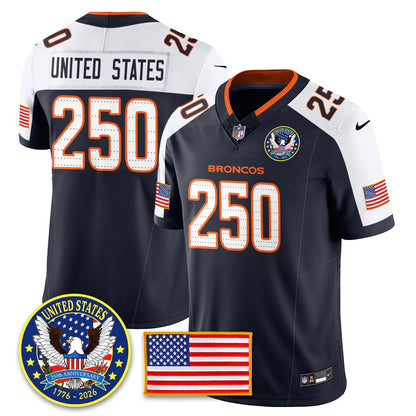 DEN "United States 250th Anniversary Patch" Vapor Limited Jersey - All Stitched-DTD