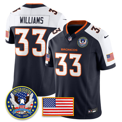 DEN "United States 250th Anniversary Patch" Vapor Limited Jersey - All Stitched-DTD