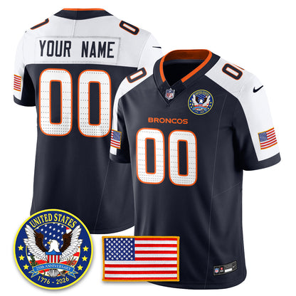 Custom DEN "United States 250th Anniversary Patch" Vapor Limited Jersey - All Stitched-DTD