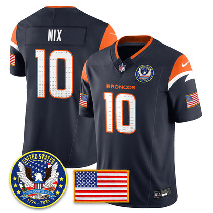 DEN "United States 250th Anniversary Patch" Vapor Limited Jersey - All Stitched-DTD