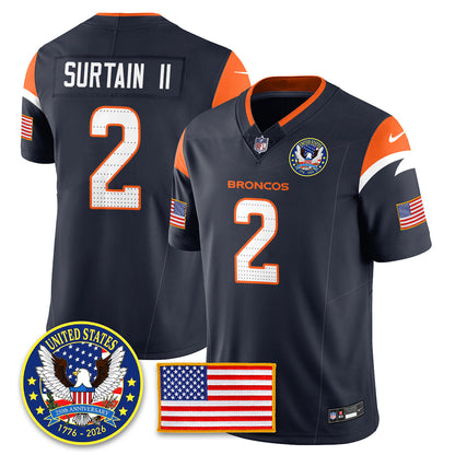 DEN "United States 250th Anniversary Patch" Vapor Limited Jersey - All Stitched-DTD