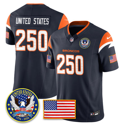 DEN "United States 250th Anniversary Patch" Vapor Limited Jersey - All Stitched-DTD