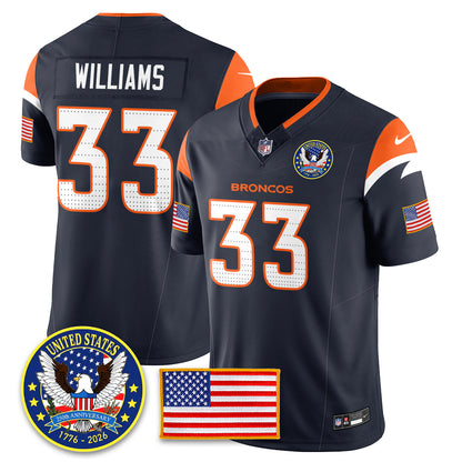 DEN "United States 250th Anniversary Patch" Vapor Limited Jersey - All Stitched-DTD