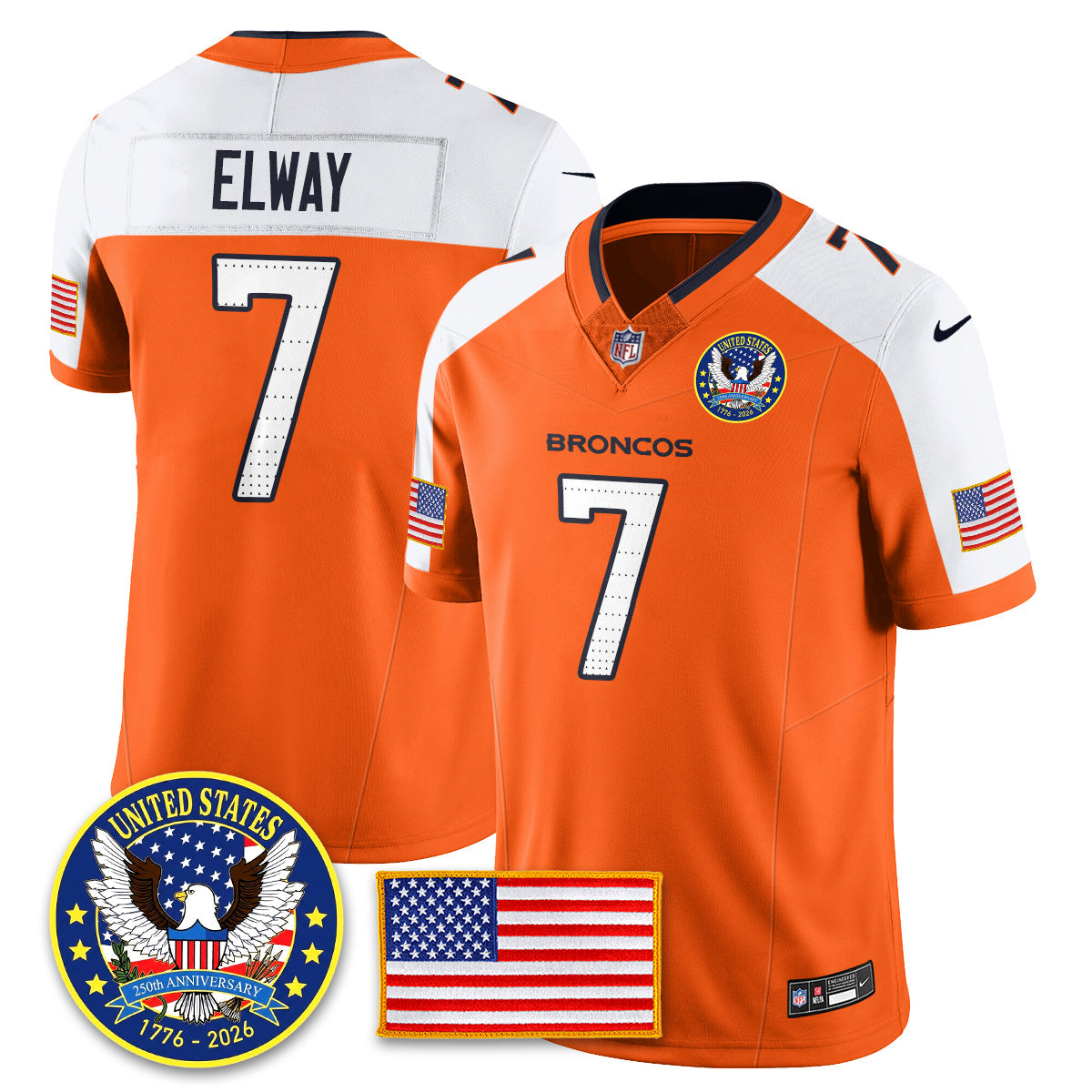 DEN "United States 250th Anniversary Patch" Vapor Limited Jersey - All Stitched-DTD