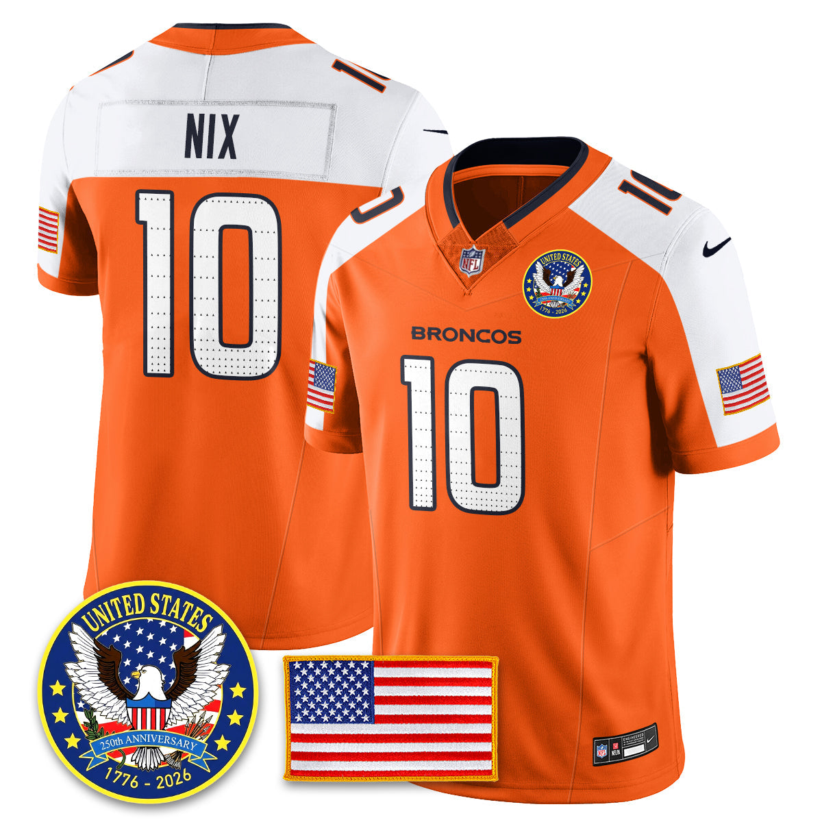 DEN "United States 250th Anniversary Patch" Vapor Limited Jersey - All Stitched-DTD