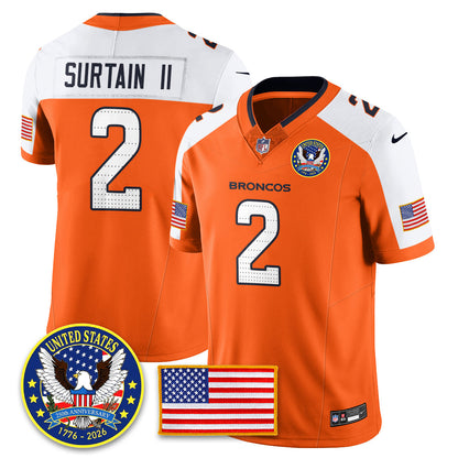 DEN "United States 250th Anniversary Patch" Vapor Limited Jersey - All Stitched-DTD