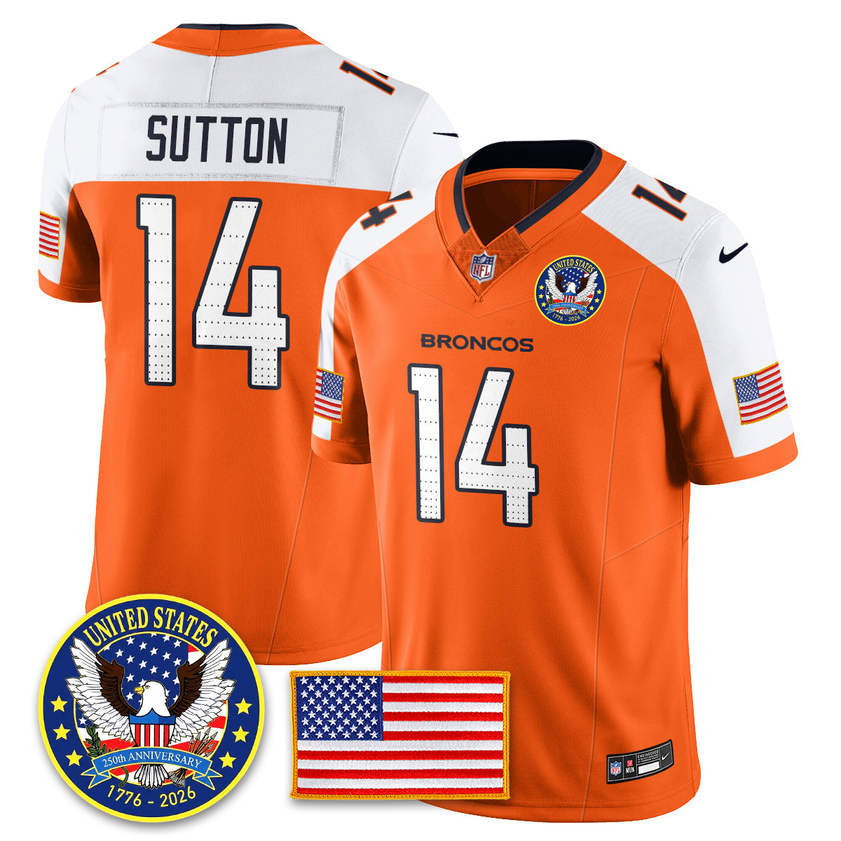 DEN "United States 250th Anniversary Patch" Vapor Limited Jersey - All Stitched-DTD