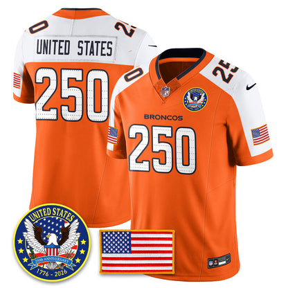 DEN "United States 250th Anniversary Patch" Vapor Limited Jersey - All Stitched-DTD