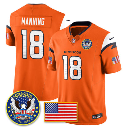 DEN "United States 250th Anniversary Patch" Vapor Limited Jersey - All Stitched-DTD