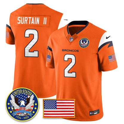 DEN "United States 250th Anniversary Patch" Vapor Limited Jersey - All Stitched-DTD