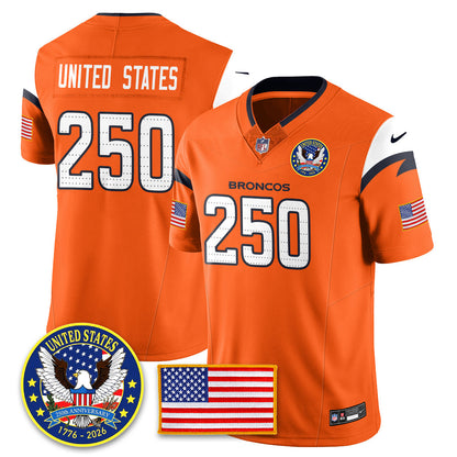 DEN "United States 250th Anniversary Patch" Vapor Limited Jersey - All Stitched-DTD
