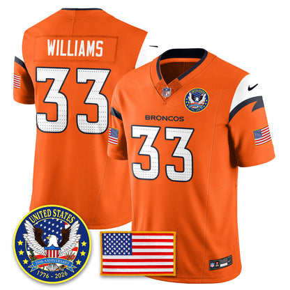 DEN "United States 250th Anniversary Patch" Vapor Limited Jersey - All Stitched-DTD