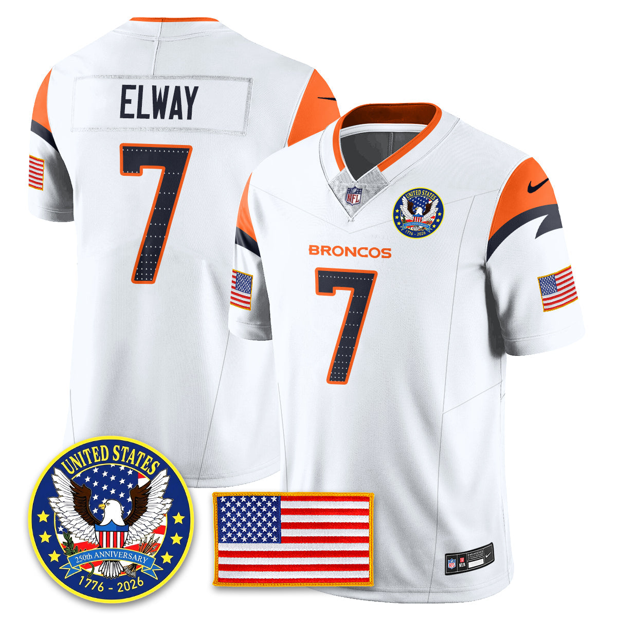 DEN "United States 250th Anniversary Patch" Vapor Limited Jersey - All Stitched-DTD
