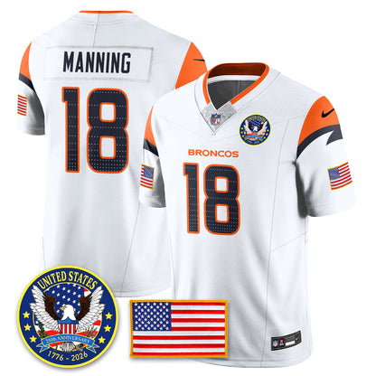 DEN "United States 250th Anniversary Patch" Vapor Limited Jersey - All Stitched-DTD