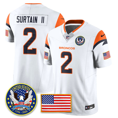 DEN "United States 250th Anniversary Patch" Vapor Limited Jersey - All Stitched-DTD