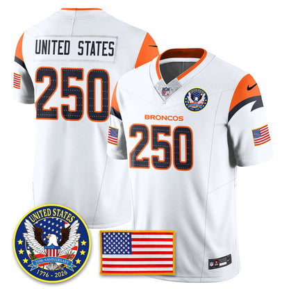 DEN "United States 250th Anniversary Patch" Vapor Limited Jersey - All Stitched-DTD