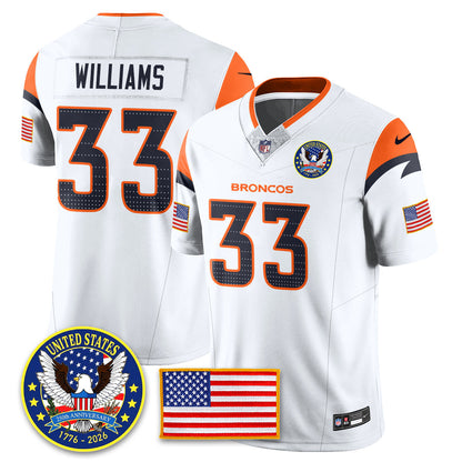 DEN "United States 250th Anniversary Patch" Vapor Limited Jersey - All Stitched-DTD