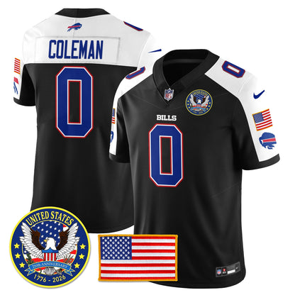 BUF "United States 250th Anniversary Patch" Vapor Limited Jersey - All Stitched-DTD