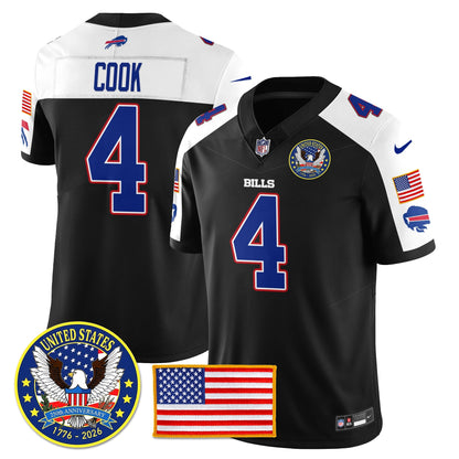 BUF "United States 250th Anniversary Patch" Vapor Limited Jersey - All Stitched-DTD