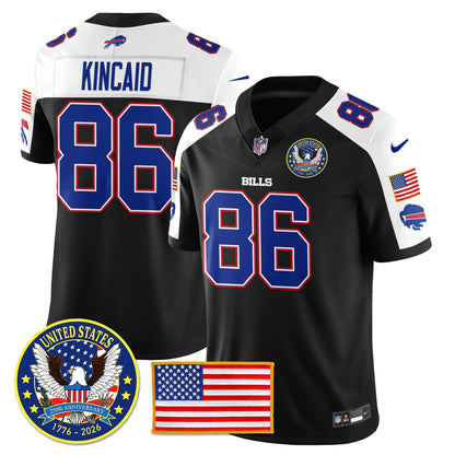 BUF "United States 250th Anniversary Patch" Vapor Limited Jersey - All Stitched-DTD
