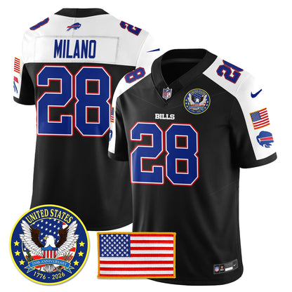 BUF "United States 250th Anniversary Patch" Vapor Limited Jersey - All Stitched-DTD