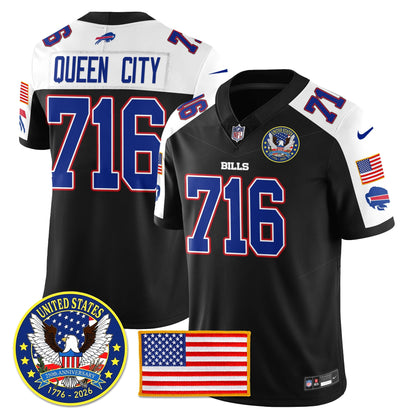 BUF "United States 250th Anniversary Patch" Vapor Limited Jersey - All Stitched-DTD