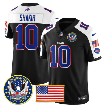 BUF "United States 250th Anniversary Patch" Vapor Limited Jersey - All Stitched-DTD