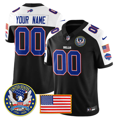 BUF "United States 250th Anniversary Patch" Vapor Limited Jersey - All Stitched-DTD