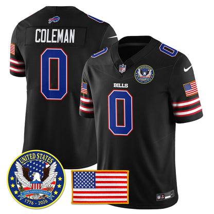 BUF "United States 250th Anniversary Patch" Vapor Limited Jersey - All Stitched-DTD