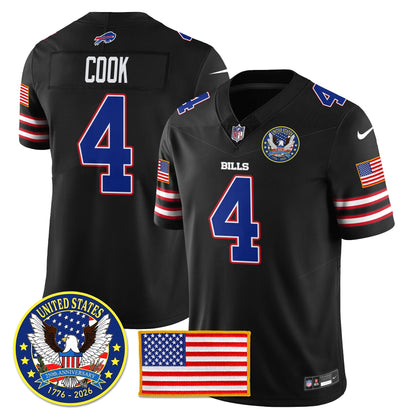 BUF "United States 250th Anniversary Patch" Vapor Limited Jersey - All Stitched-DTD