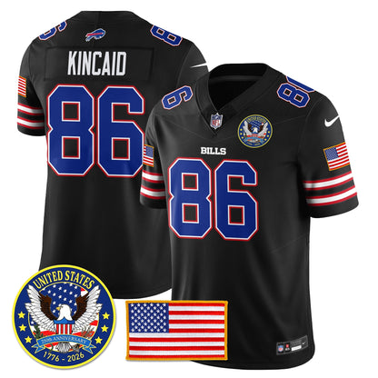 BUF "United States 250th Anniversary Patch" Vapor Limited Jersey - All Stitched-DTD