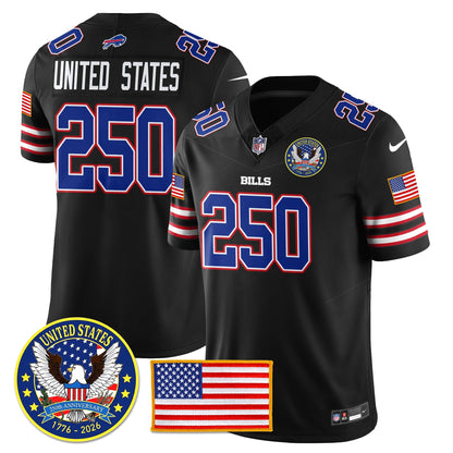 BUF "United States 250th Anniversary Patch" Vapor Limited Jersey - All Stitched-DTD