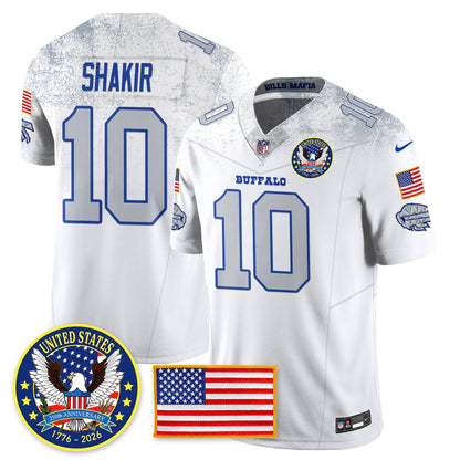 BUF "United States 250th Anniversary Patch" Vapor Limited Jersey - All Stitched-DTD