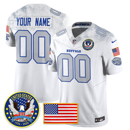 BUF "United States 250th Anniversary Patch" Vapor Limited Jersey - All Stitched-DTD