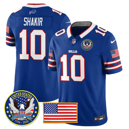 BUF "United States 250th Anniversary Patch" Vapor Limited Jersey - All Stitched-DTD